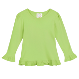 Blank Girl's Long Sleeve Ruffle Tee Shirt